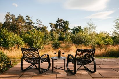 Outdoor seating at Amberwood Lodge, Hereforshire 