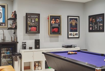 The games room at Woodland House, Worcestershire