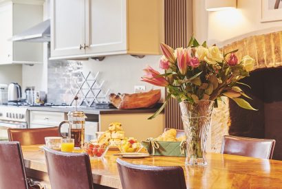 The dining table at Crooked Cottage, Cotswolds