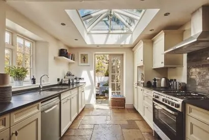 The kitchen at Crooked Cottage, Cotswolds
