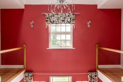 The double-height inner hall at Tinkers Folly, Yorkshire