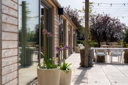 The terrace at Winston Manor, Cotswolds
