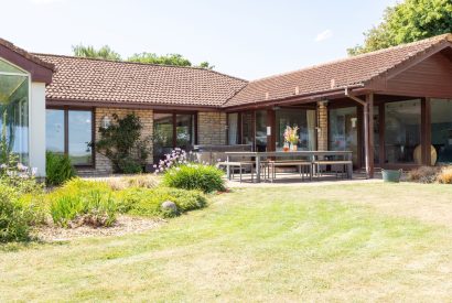 The outdoor space at Shepherd's Lakeview, Somerset