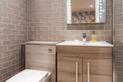 A bathroom at Porthleven View, Cornwall