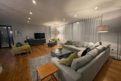The living room at The Moorings, Cornwall