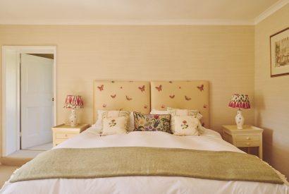 A super king sized bedroom at Hockham House, Norfolk Coast