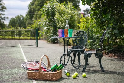 The tennis court at Hockham House, Norfolk Coast