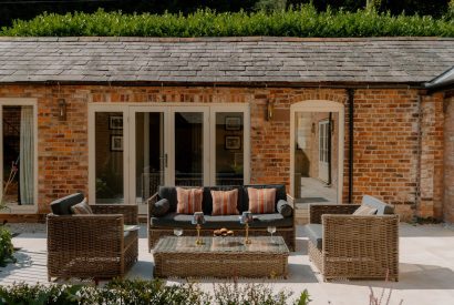 The sun terrace at Cheshire Manor, Bickerton