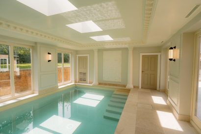 The heated indoor swimming pool at Cheshire Manor, Bickerton