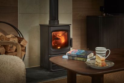 A wood burner at Copeland House, Lake District