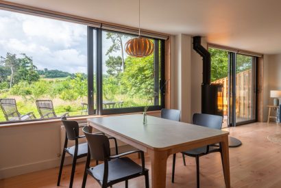The dining space at Amberwood Lodge, Hereforshire