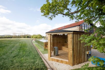The sauna at Penelope's Tower, Wiltshire