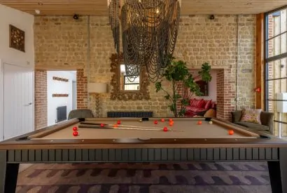 The pool table at Penelope's Tower, Wiltshire