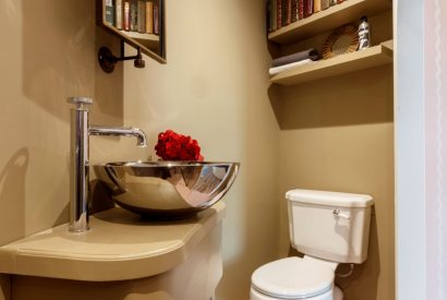 A bathroom at Penelope's Tower, Wiltshire
