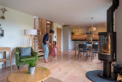 Open plan living space at Cedar Lodge, Herefordshire