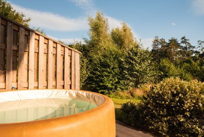 The hot tub at Brackenfell Lodge, Herefordshire