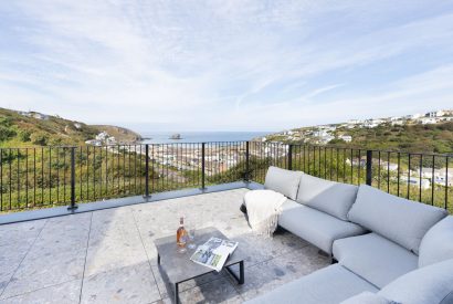 Outdoor seating area at Tamarind Tide, Cornwall