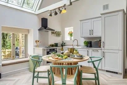 The dining kitchen at The Enchanted Cottage, Cornwall