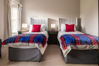A twin bedroom at Quarter House, Scottish Borders