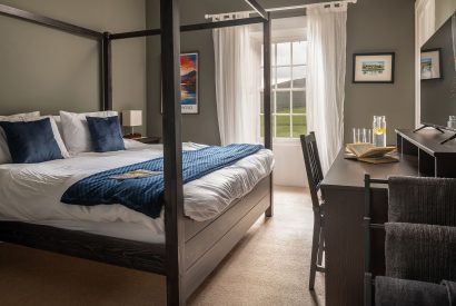 A super king sized bedroom at Quarter House, Scottish Borders