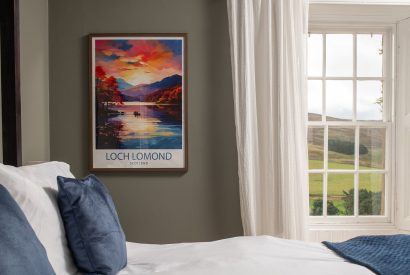 A super king sized bedroom at Quarter House, Scottish Borders