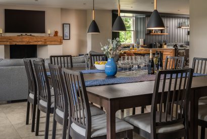Dining table at Quarter House, Scottish Borders