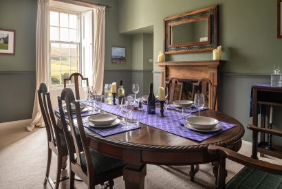 The formal dining room at Quarter House, Scottish Borders