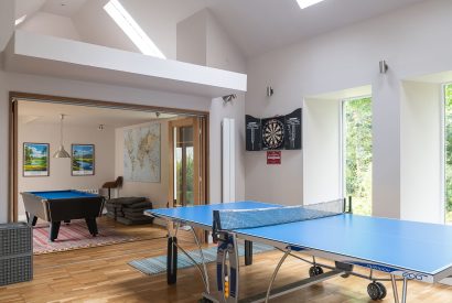 The games room at Quarter House, Scottish Borders
