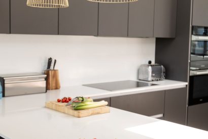 The modern kitchen at Aurora Skies, Cornwall