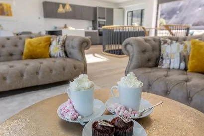 The open plan living space at Aurora Skies, Cornwall
