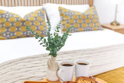 A king sized bedroom at Aurora Skies, Cornwall