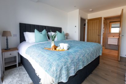 A super king sized bedroom at Aurora Skies, Cornwall