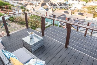 Outdoor seating area at Wavecrest, Cornwall