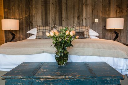A king sized bedroom at Lake View Lodge, Lake District