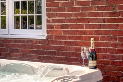 The hot tub at The Luxury Barn, Peak District