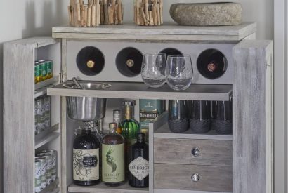 A drinks cart at The Beach House, Devon