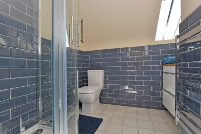 The shower room at Horseshoe House, Peak District