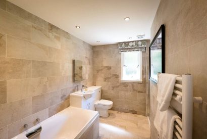 A bathroom at The Hunter's Lodge, Loch Lomond