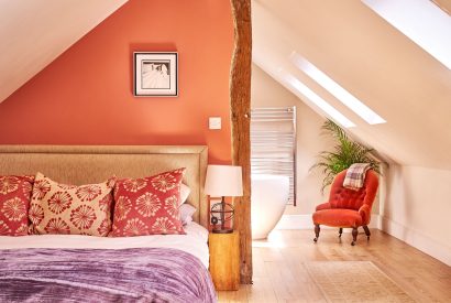 The bedroom at The Old Forge, Peak District