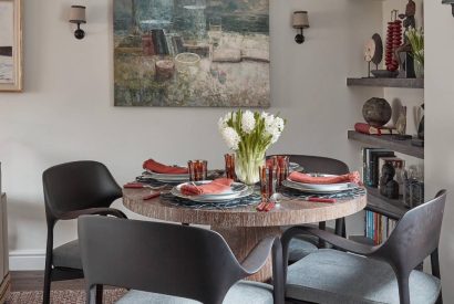The dining table at Beatrix Cottage, Lake District