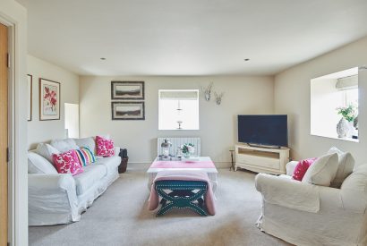 The living room at Horseshoe House, Peak District