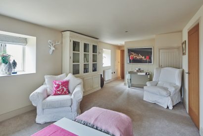 The living room at Horseshoe House, Peak District