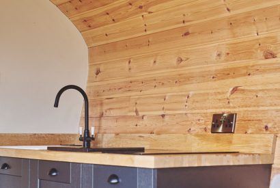 The kitchen sink at Peak Cabin, Peak District