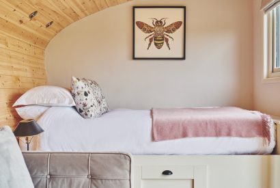 The bed at Peak Cabin, Peak District