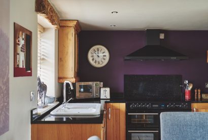 The kitchen at Green Pastures Cottage, Peak District