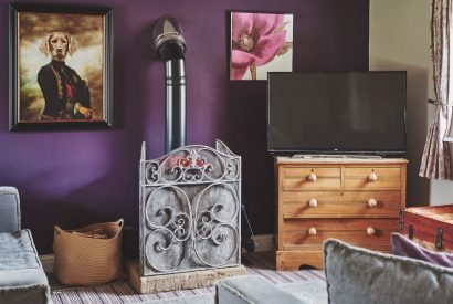 The fire place at Green Pastures Cottage, Peak District