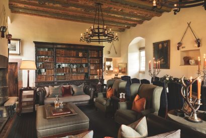 The living room at Ogilvie Castle, Cairngorms