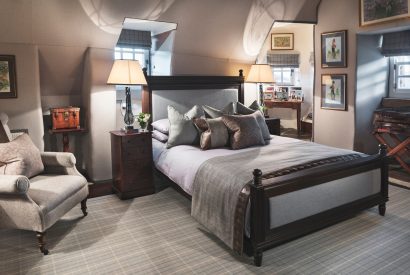 A bedroom at Ogilvie Castle, Cairngorms