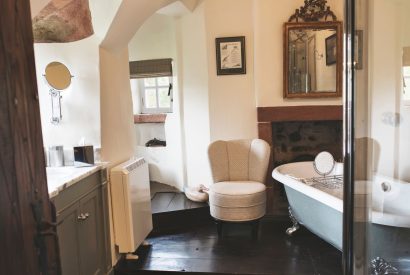 A bathroom at Ogilvie Castle, Cairngorms