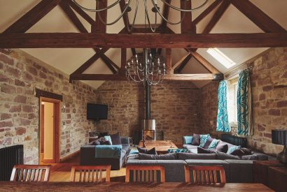 The living room at Woodpecker Loft, Peak District